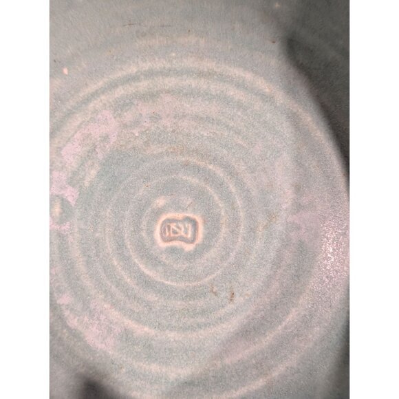 Handmade Studio Pottery Bowl Turquoise Glaze Signed 1950s - Picture 3 of 16